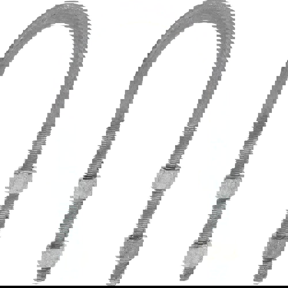 Round U-Bolt: Without Mount Plate, 3/8-16 UNC, 2-1/2